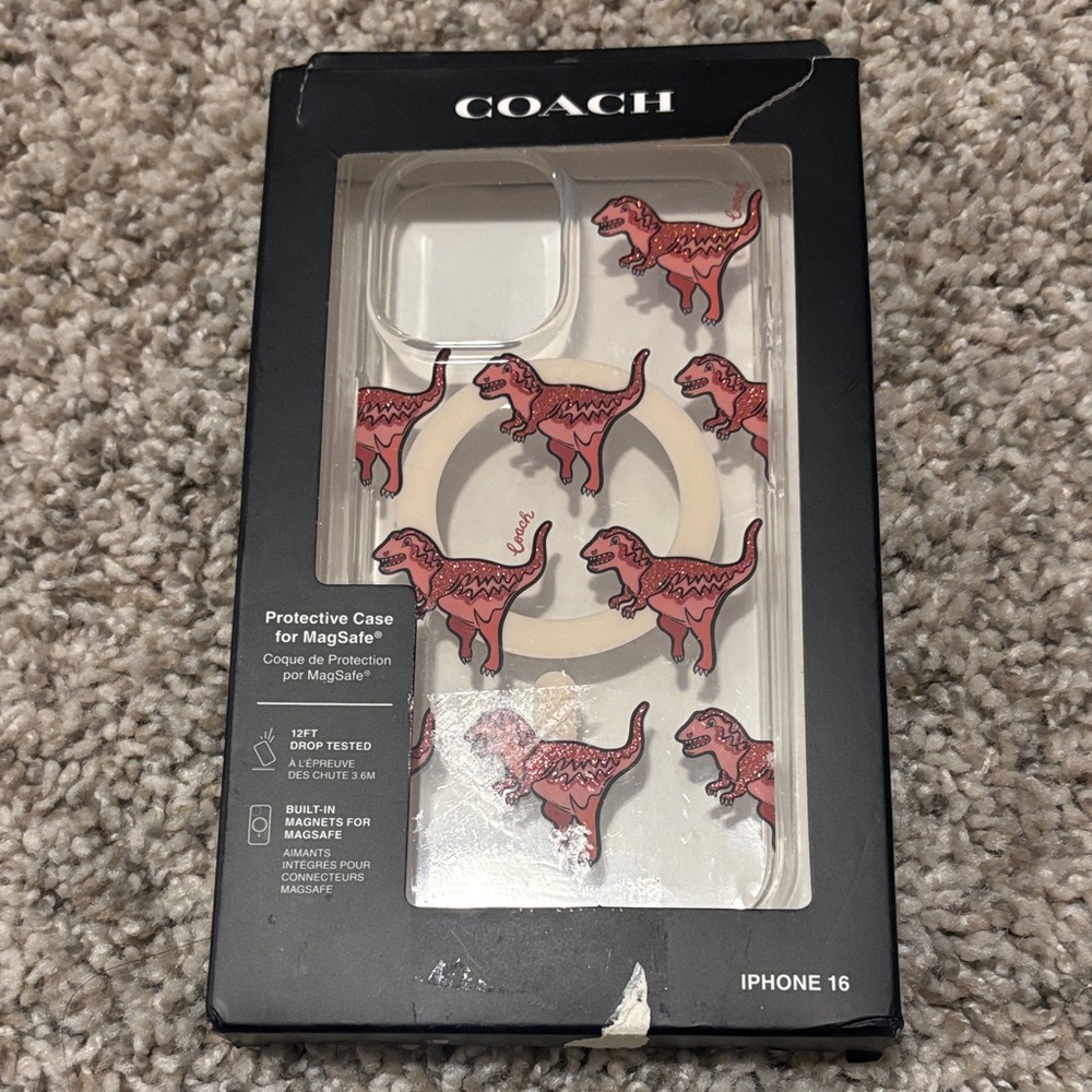 Coach Rexy Glitter Dinosaur Protective Case for the iPhone 16 - Picture 2 of 4